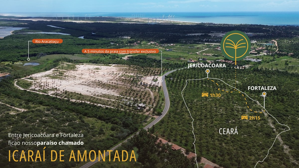 Localização Icaraí de Amontada - Entre Jericoacoara e Fortaleza